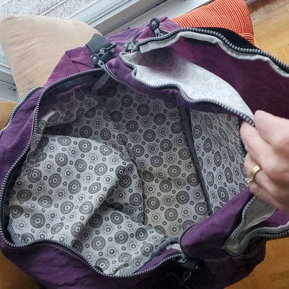Kipling Large Purple Travel Duffel Weekender  Bag - Picture 11 of 12